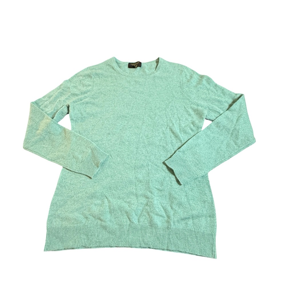 Charter Club Cashmere Sweater Women Small Seafoam Mint Green Crewneck Pullover